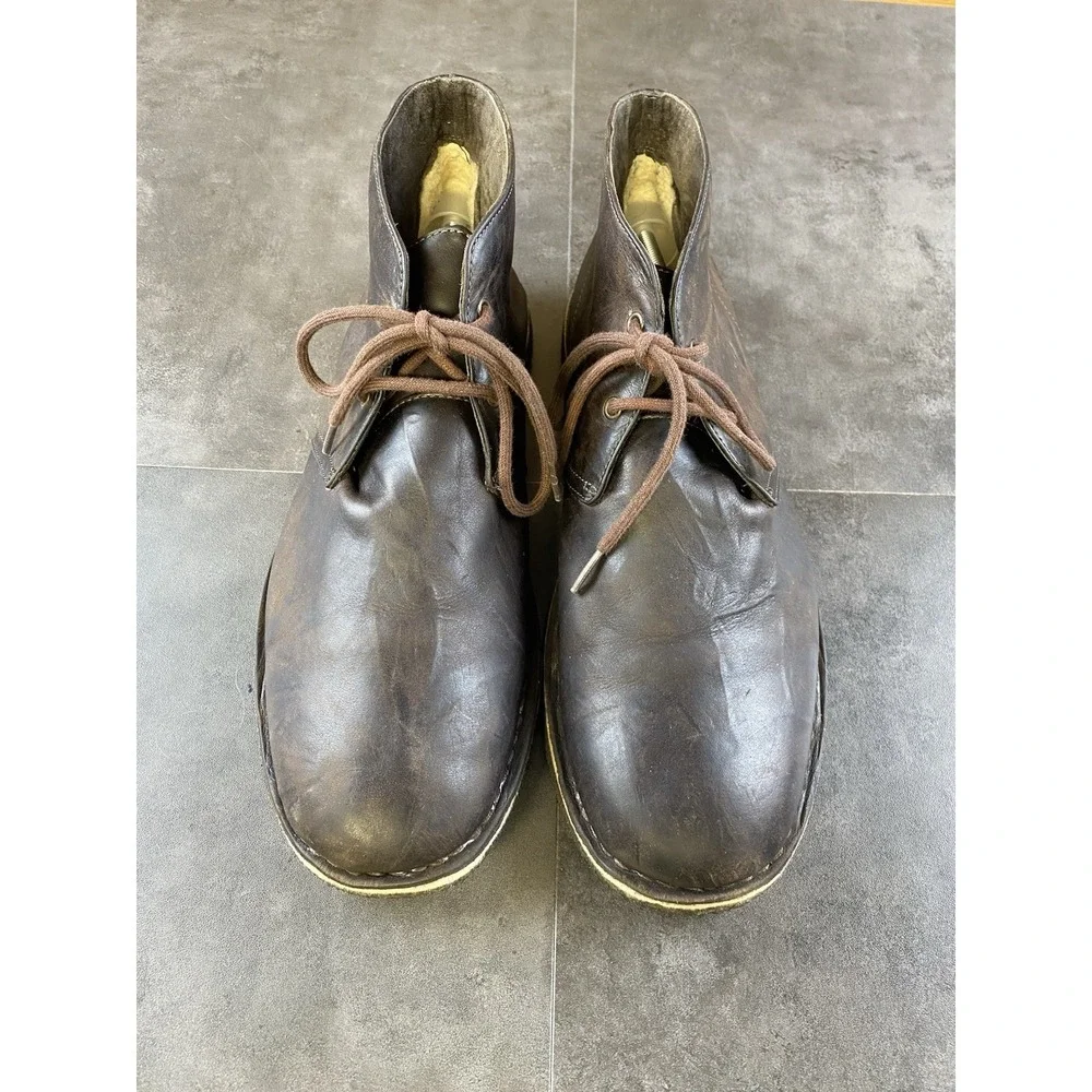 UGG Men's Leighton Chukka Lace Up Brown Leather Boot Size 13
